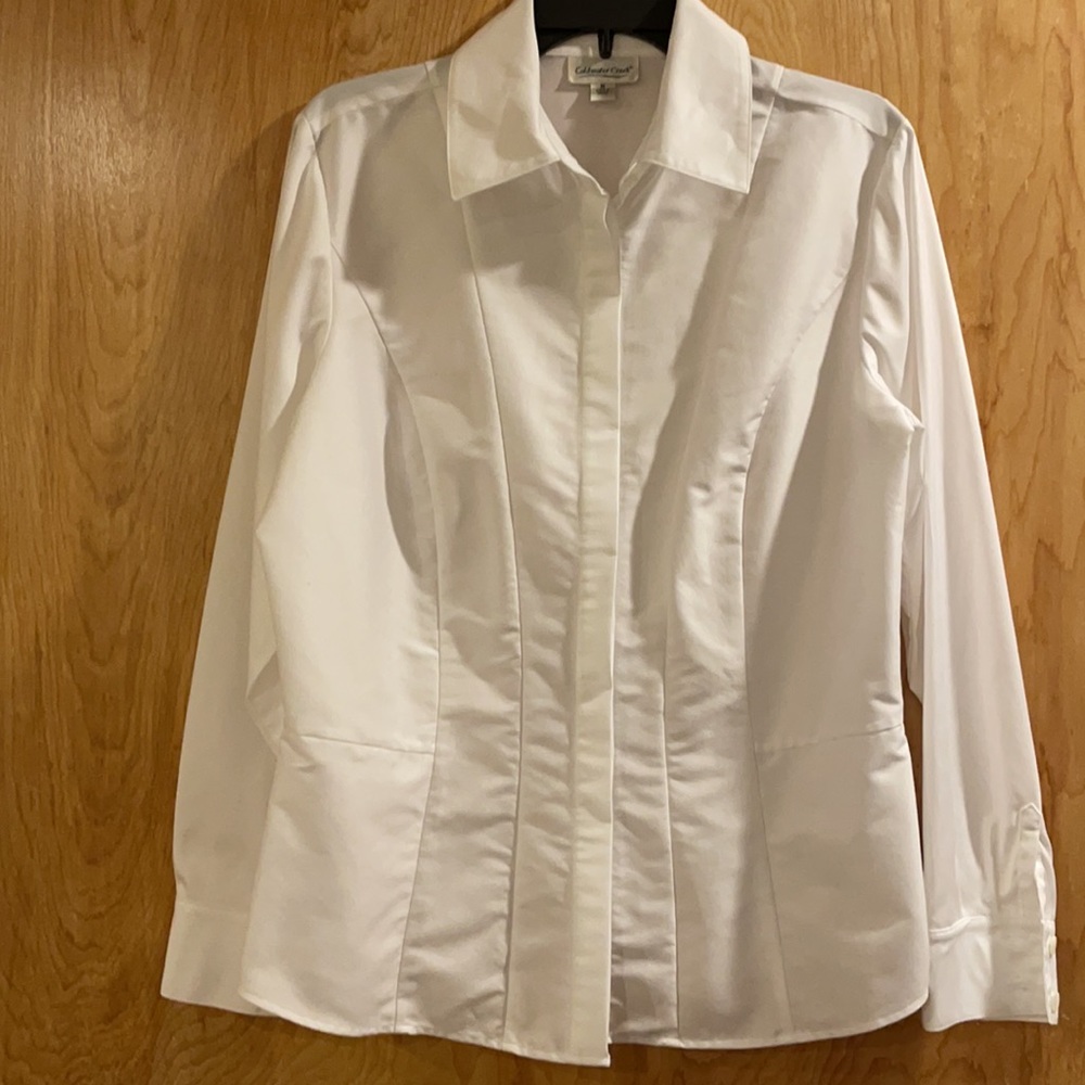 Coldwater Creek White Button Down Shirt Medium